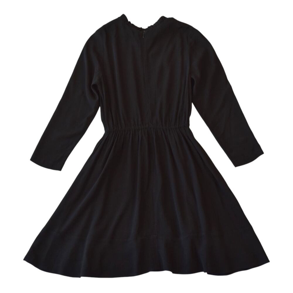 Sandro Paris Black Long Sleeve Ruffle Collar Dress Size 34 - Picture 4 of 7